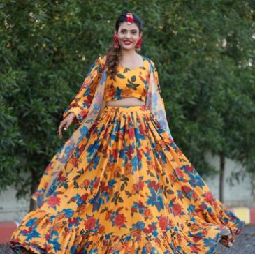 Umbrella Cut Lehenga Skirt  image