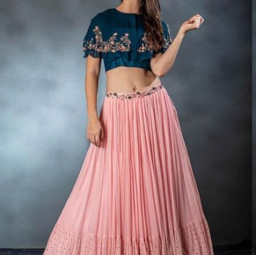 Pleated Lehenga Skirt  image